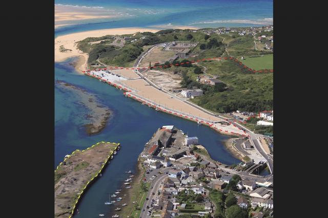 PHASE THREE: Third phase of FCBS's Hayle harbour scheme (red) and second (yellow)